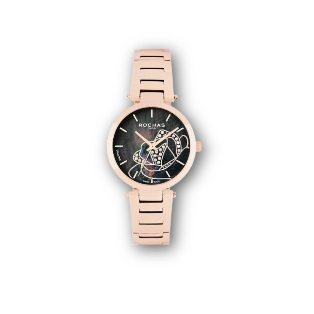 Rochas Paris Ladies Diamond Watch – Elegant Stainless Steel Timepiece