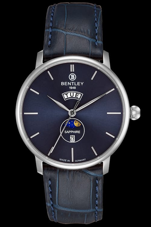 Bentley Men’s Watch with Navy Blue Dial – Luxury Stainless Steel Quartz Timepiece