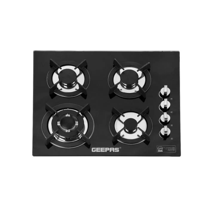 Geepas GGC31050FFD is a built-in glass gas hob featuring four burners, an auto ignition system, and a flame failure safety device (FFD). It is designed to be durable and energy efficient.