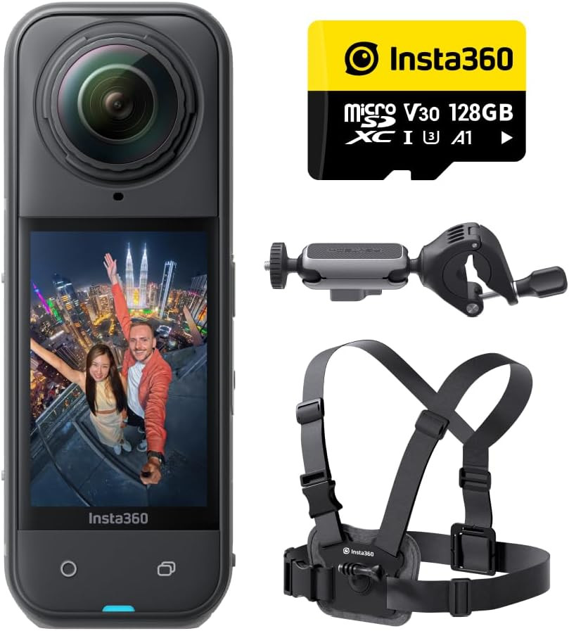 Insta360 X5 Cycling Bundle | X5 Camera + Handlebar Mount + Mount Extension + Chest Strap