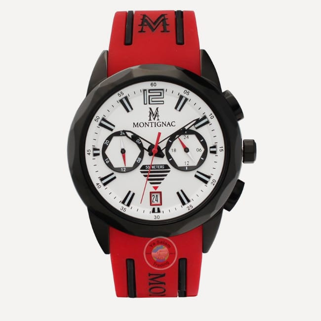Montignac Men’s Watch MOW500 White Dial Quartz Silicone Strap