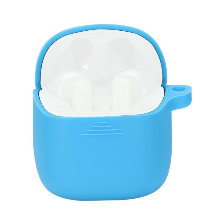 Wireless Earphones Pure Colour Silicone Anti-fall Protective Case for JBL Tune 220TWS Blue