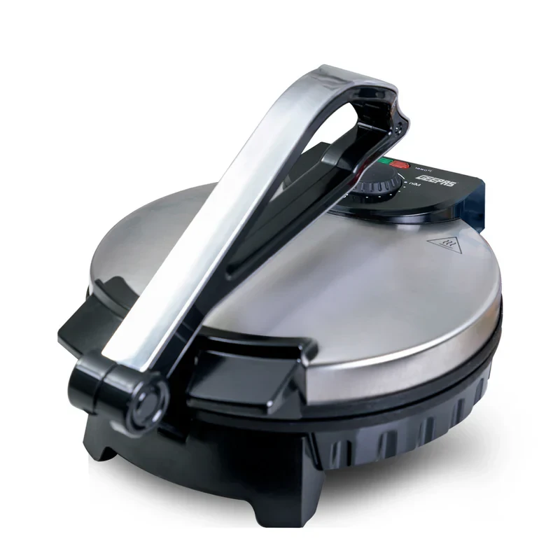 Geepas GCM6125 Chapathi Maker, 10-Inch Roti Maker, 1200W, Non-Stick Plates, Automatic Temperature Control, Overheat Protection, Easy to Clean.