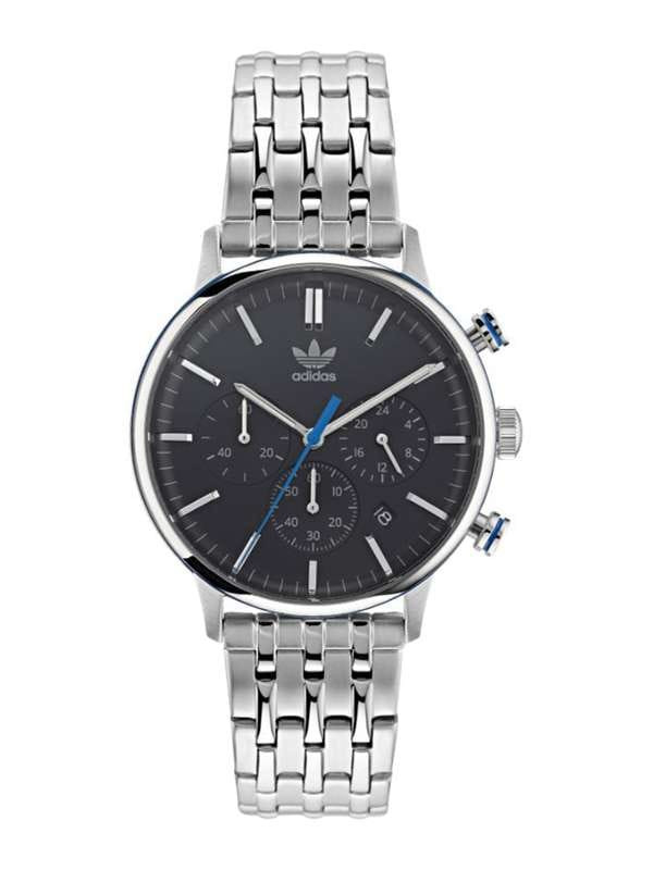 Adidas Chrono Watch Stainless Steel Case, Black Dial, Bracelet